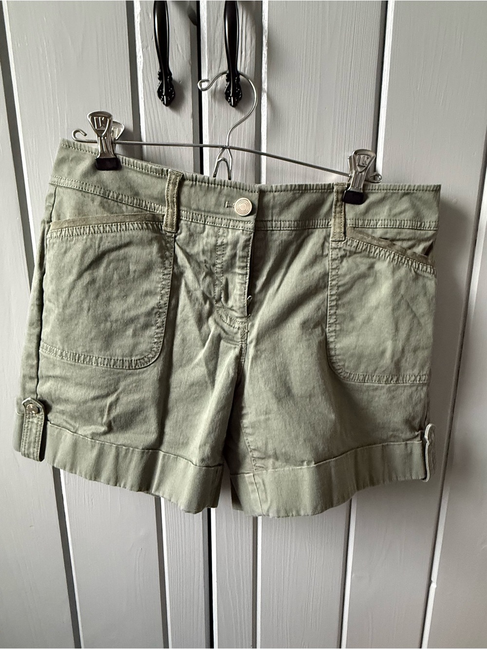 White House Black Market Sage Green Utility Shorts